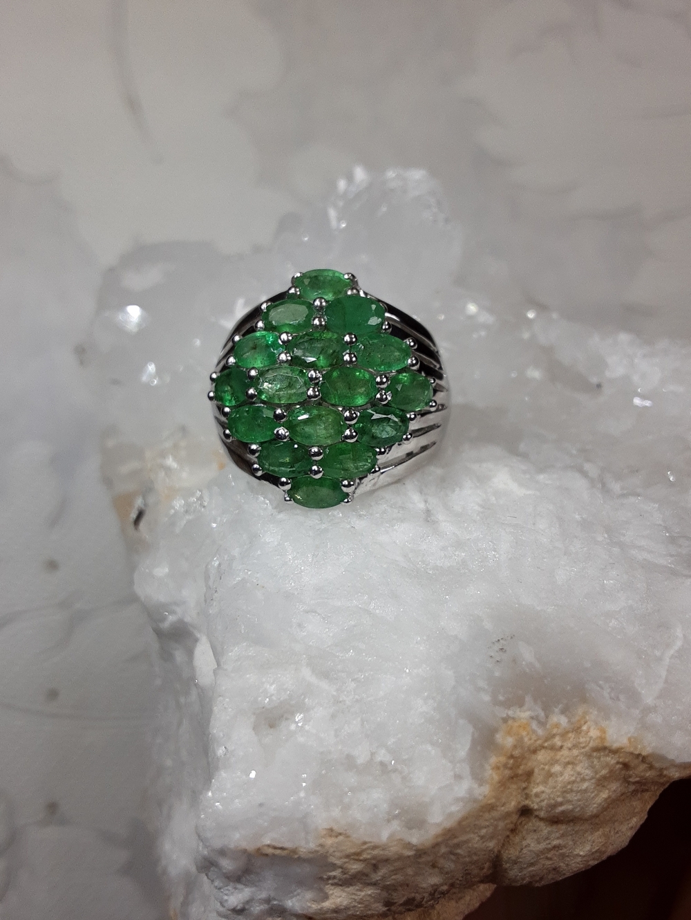 925 Emerald ring. - Picture 4 of 7